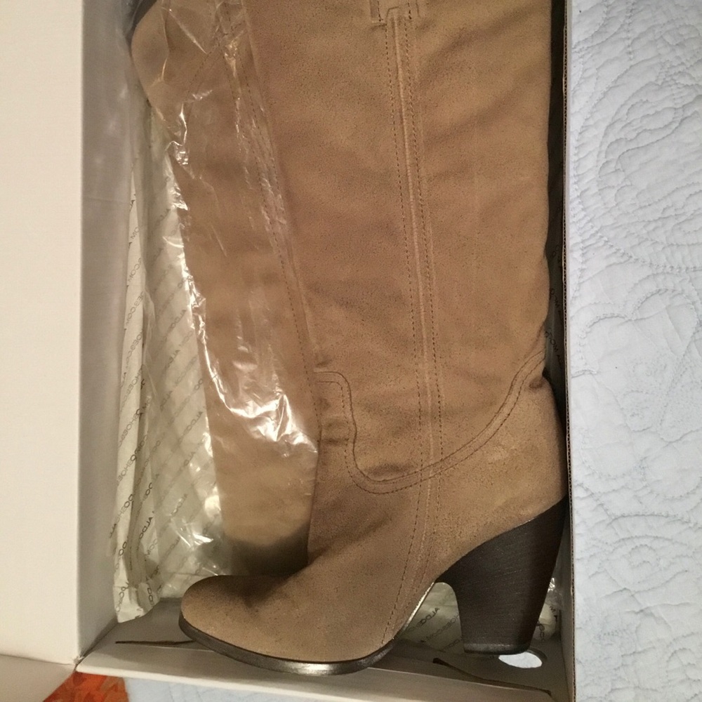 ALDO Tan Suede Heeled Knee Boots